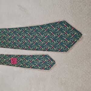 Hermès Paris 100% Silk Tie – Equestrian Chain Pattern